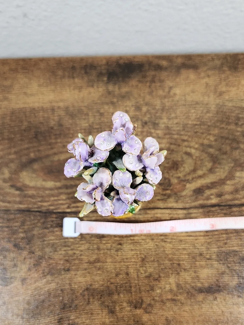 Miniature Jeweled Iris Flower Trinket Holder
